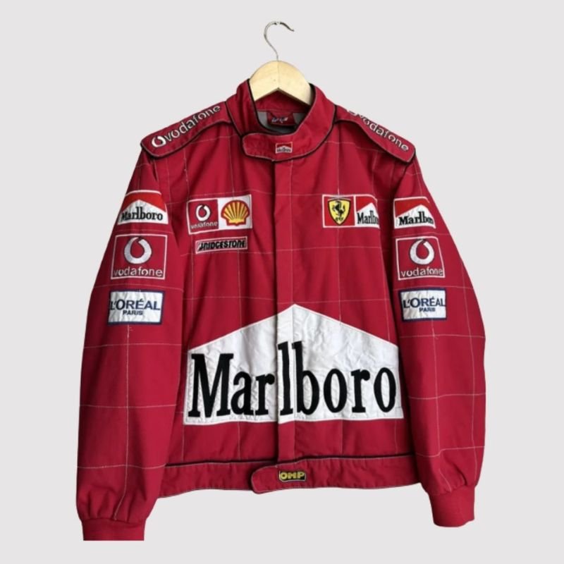 averill-marlboro-f1-ferrari-racing-red-jacket Averill Marlboro F1 Ferrari Racing Jacket - Image 1