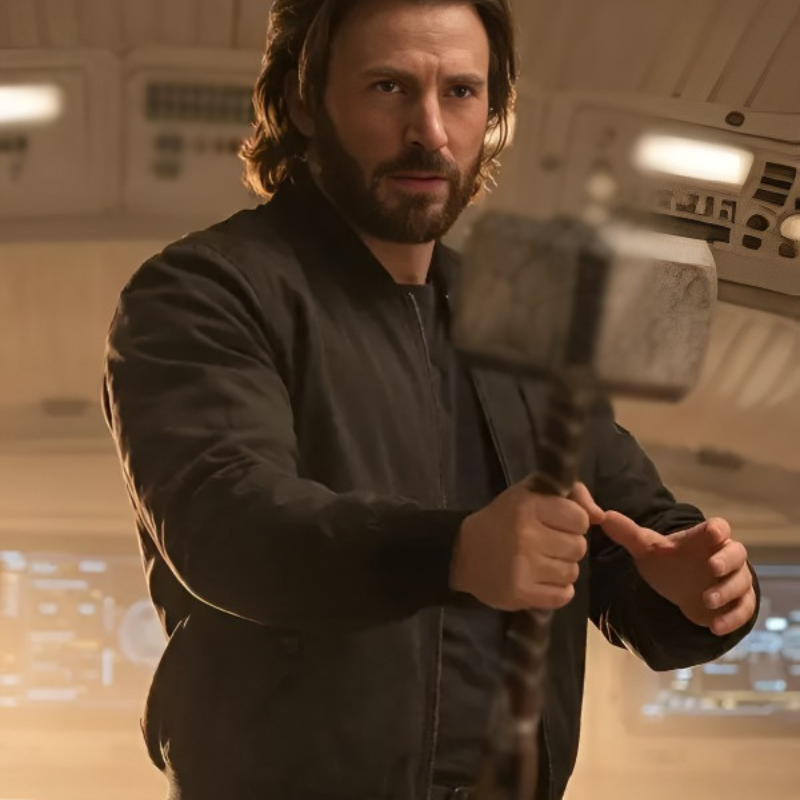 Avengers-Doomsday-2026-Chris-Evans-Black-Bomber-Jacket Avengers Doomsday Steve Rogers Bomber Jacket - Image 1