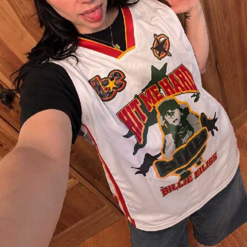 Billie-Eilish-Blohsh-Jersey Inspired By Billie Eilish Camo Blohsh Jersey - Image 1