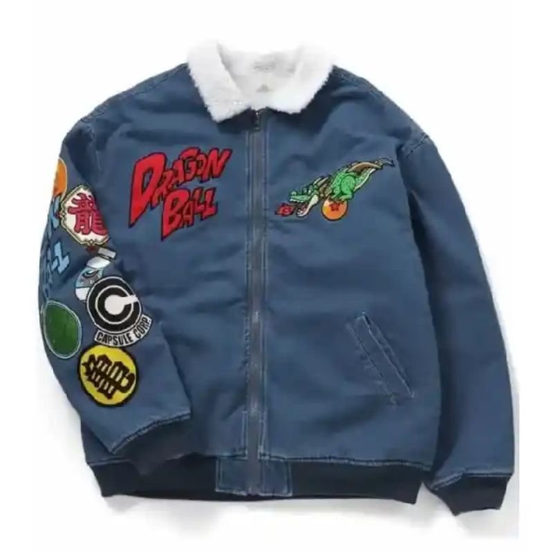 Breeze-x-Dragon-Ball-Denim-Jacket-Front-View Breeze x Dragon Ball Denim Jacket - Image 1