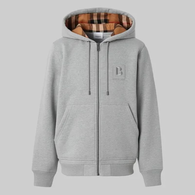 Burberry-Grey-Hoodie Burberry Grey Hoodie - Image 1