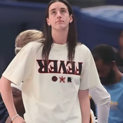 Caitlin Clark Indiana Fever Stranger Things Fever white T-shirt with front graphic