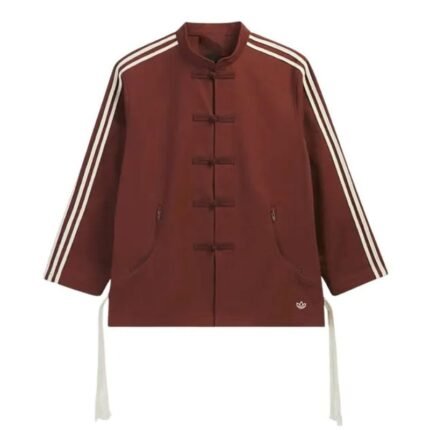 Edison Chen red Chinese New Year track jacket with white stripes