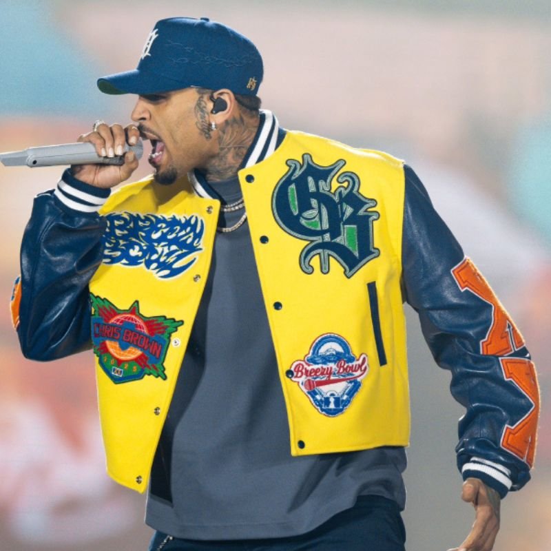 Chris-Brown-Breezy-Bowl-Yellow-Blue-Jacket Chris Brown Breezy Bowl Jacket - Image 1