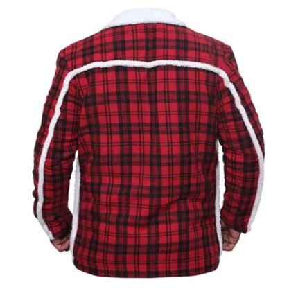 Deadpool red checkered jacket back