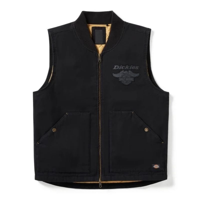 Dickies-x-H-D-Quilted-Canvas-Vest-Black Dickies x H-D Quilted Canvas Vest - Image 1