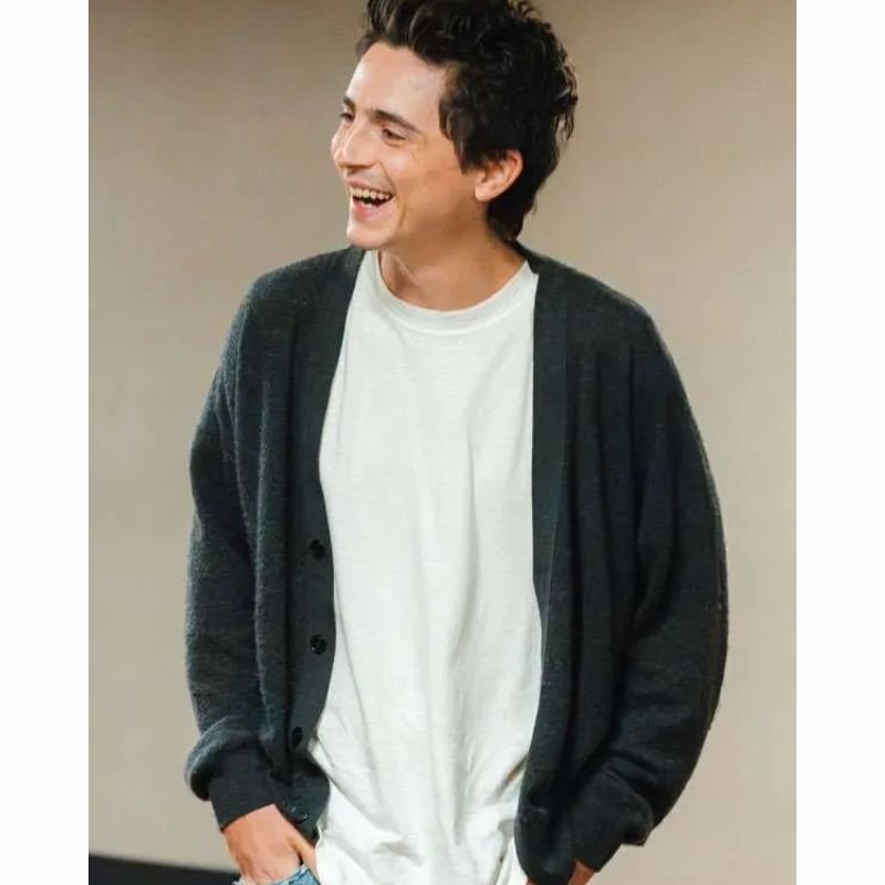 Dune-Part-Three-Movie-2026Timothee-Chalamet-Grey-Cardigan Timothée Chalamet Dune Part Three 2026 Cardigan - Image 1