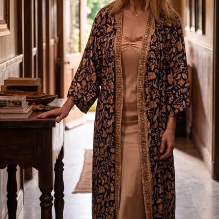 Dutton Ranch floral print robe front view