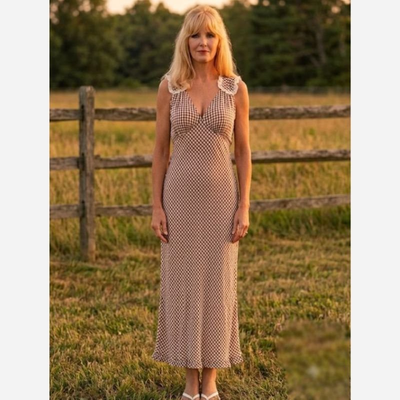 Dutton-Ranchs-2026-Beth-Dutton-Check-Dress Dutton Ranch 2026 Beth Dutton Check Dress - Image 1