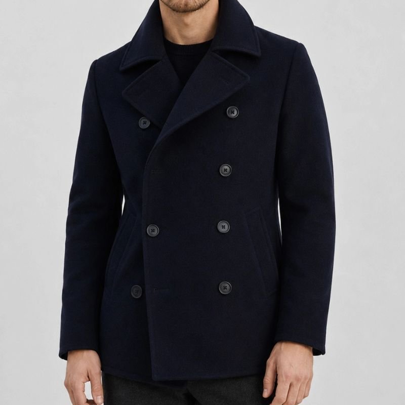 Eddie-Redmayne-Blue-Pea-Coat The Day of the Jackal Eddie Redmayne Blue Pea Coat - Image 1
