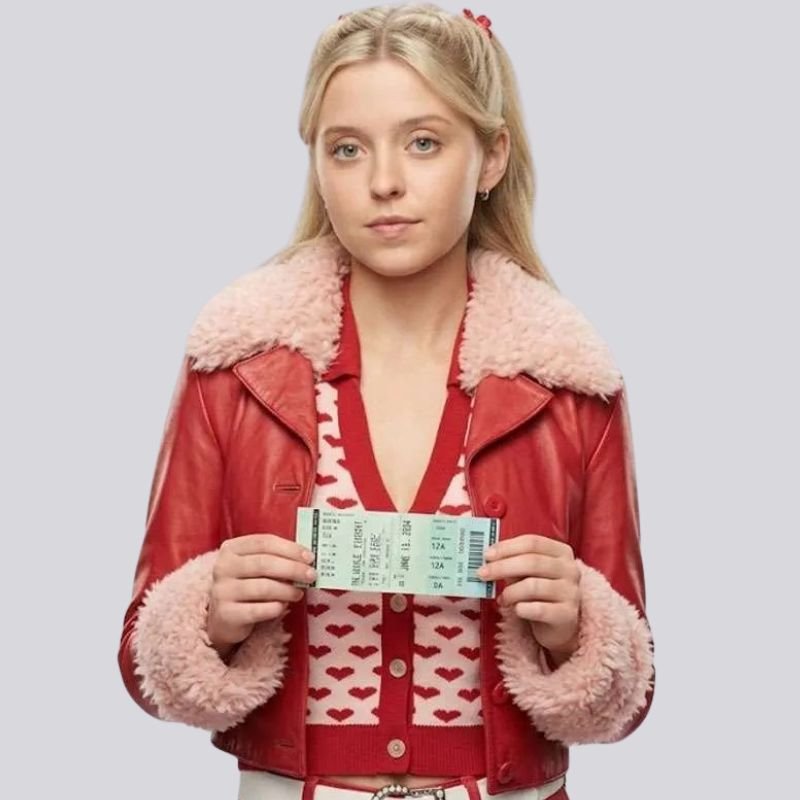 Elle-2026-Elle-Woods-Red-Shearling-Leather-Jacket Elle Woods Elle 2026 Shearling Leather Jacket - Image 1