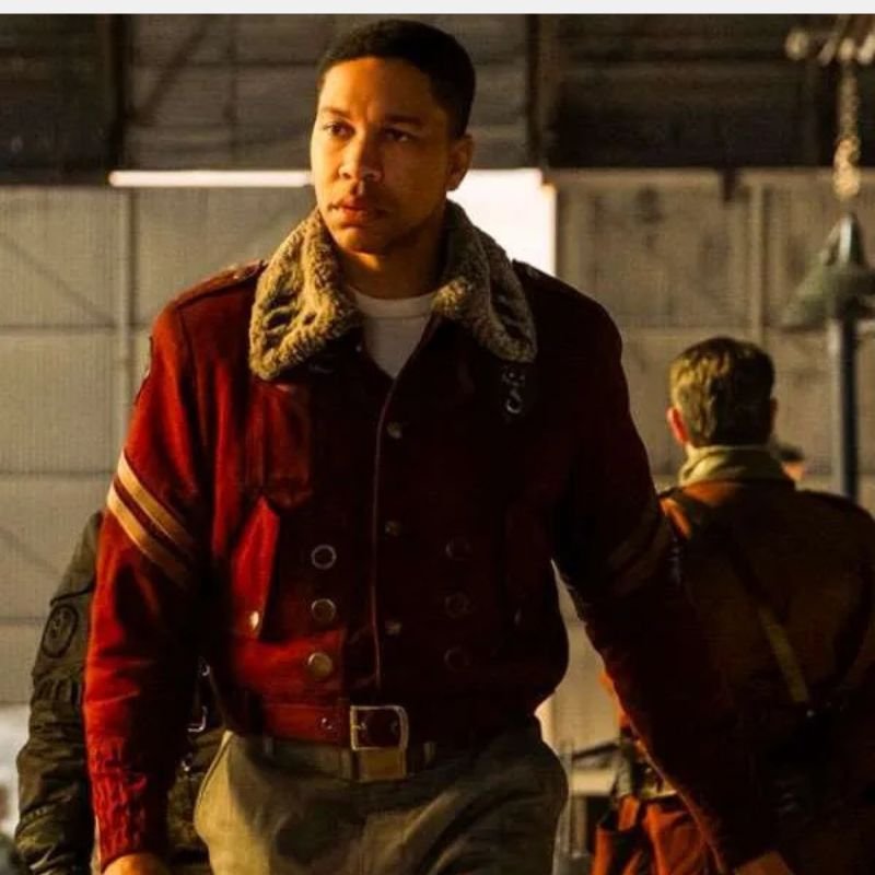 Fallout-2025-Aaron-Moten-Red-Shearling-Jacket Aaron Moten Fallout Red Jacket - Image 1