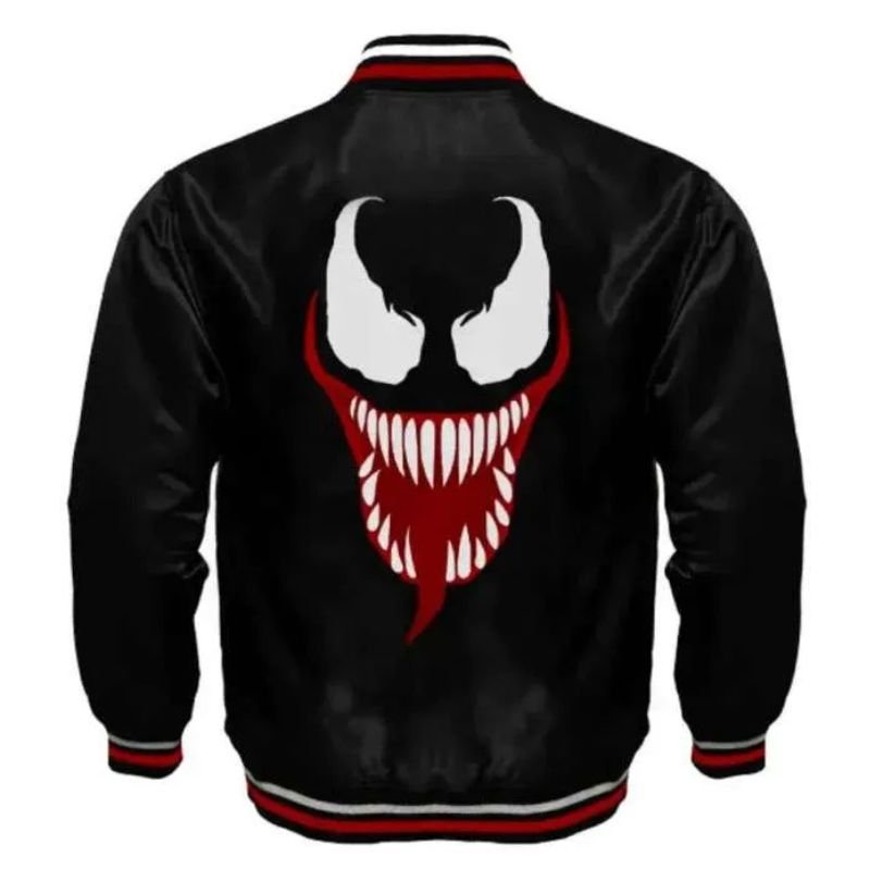 Halloween-Black-Venom-Varsity-Jacket Venom Black Varsity Jacket - Image 1