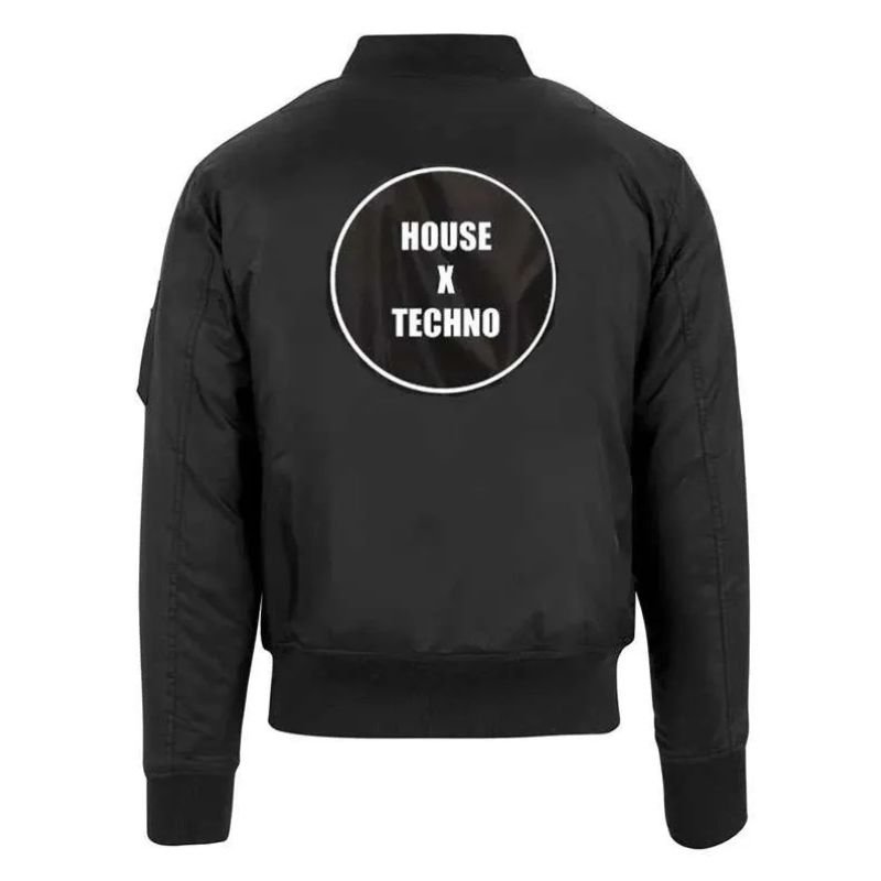 House-X-Techno-CRSSD-Black-Jacket House X Techno CRSSD Bomber Jacket - Image 1