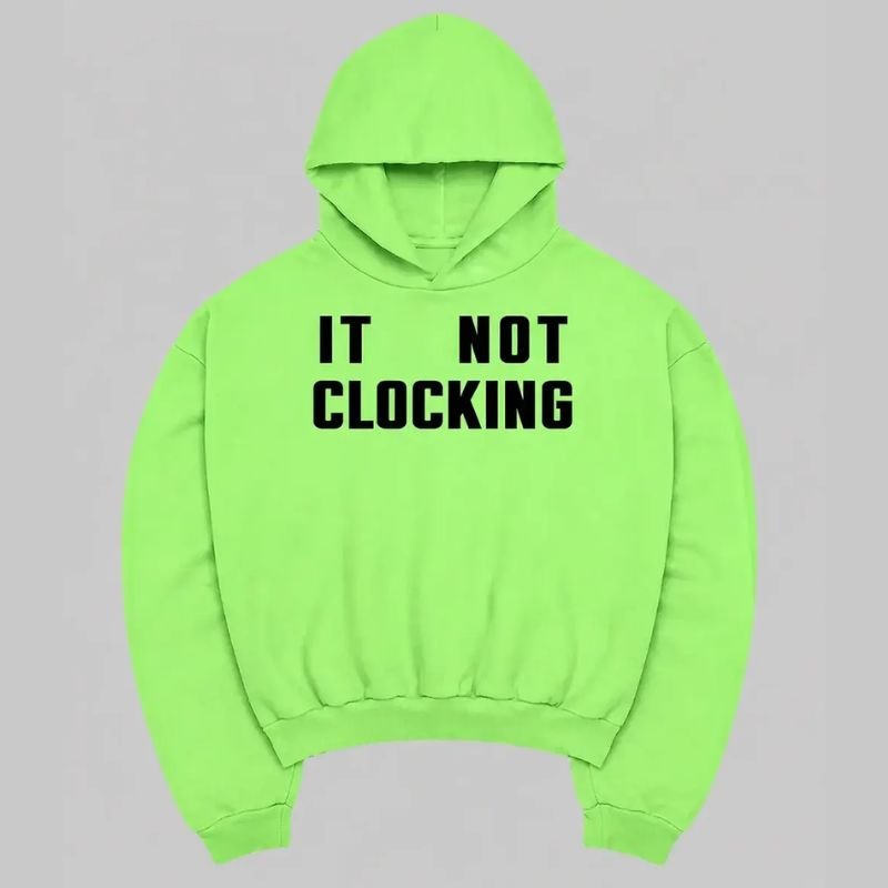 Justin-It-Not-Clocking-Hoodie-Front Justin It Not Clocking Hoodie - Image 1