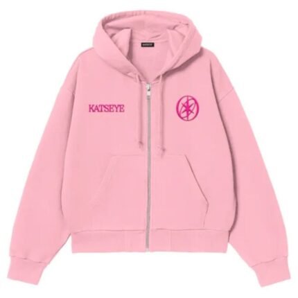 Katseye Desert pink zip-up hoodie front view