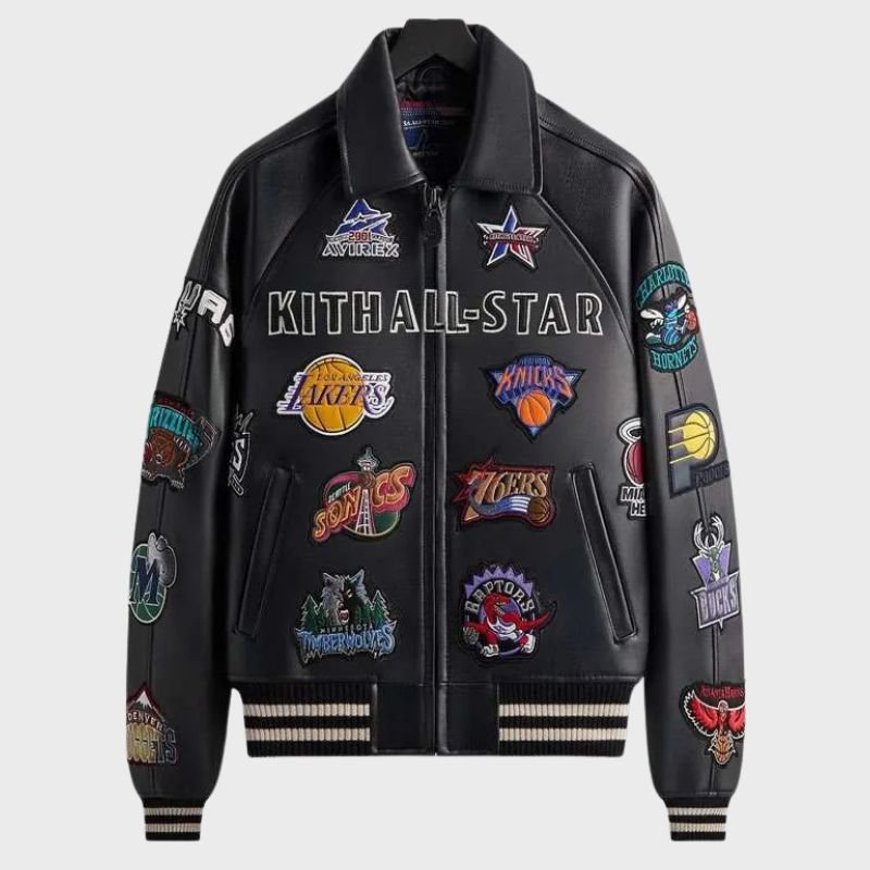 Kith-X-AVIREX-NBA-All-Star-2026-Leather-Jacket Kith X AVIREX NBA All-Star 2026 Leather Jacket - Image 1