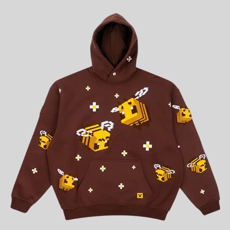 Minecraft-Bee-Brown-Hoodie Minecraft Bee Hoodie - Image 1