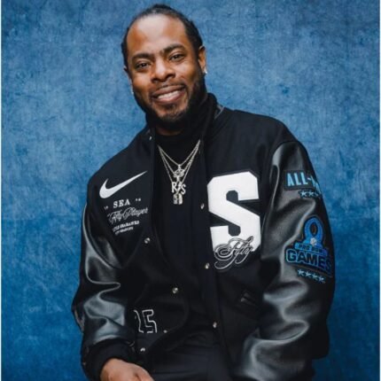 Seattle Seahawks Top 50 Players Black Letterman Varsity Jacket