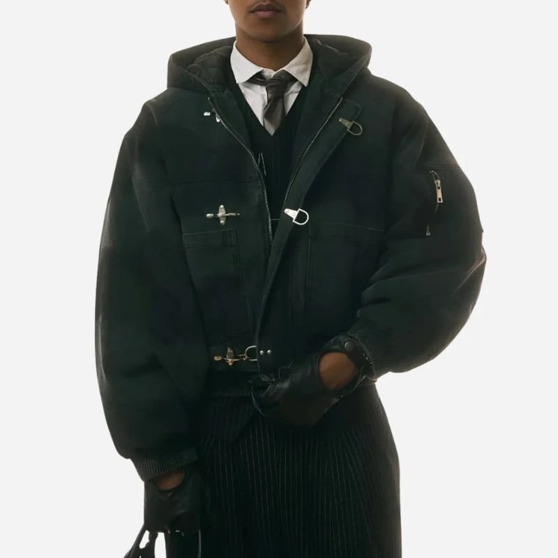 Shinzo-Shige-15oz-Canvas-Clasp-Bomber-Jacket Shinzo Shige 15oz Canvas Clasp Bomber Jacket - Image 1
