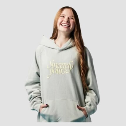 Sincerely Yours grey hoodie front view