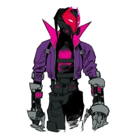Spider-Man Prowler Jacket shown as an illustrated purple character design with a dramatic raised collar.