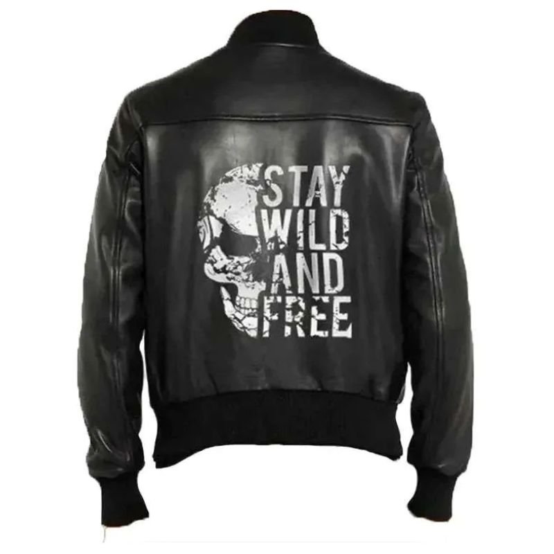 Stay-Wild-and-Free-Black-Leather-Jacket Stay Wild and Free Black Leather Jacket - Image 1