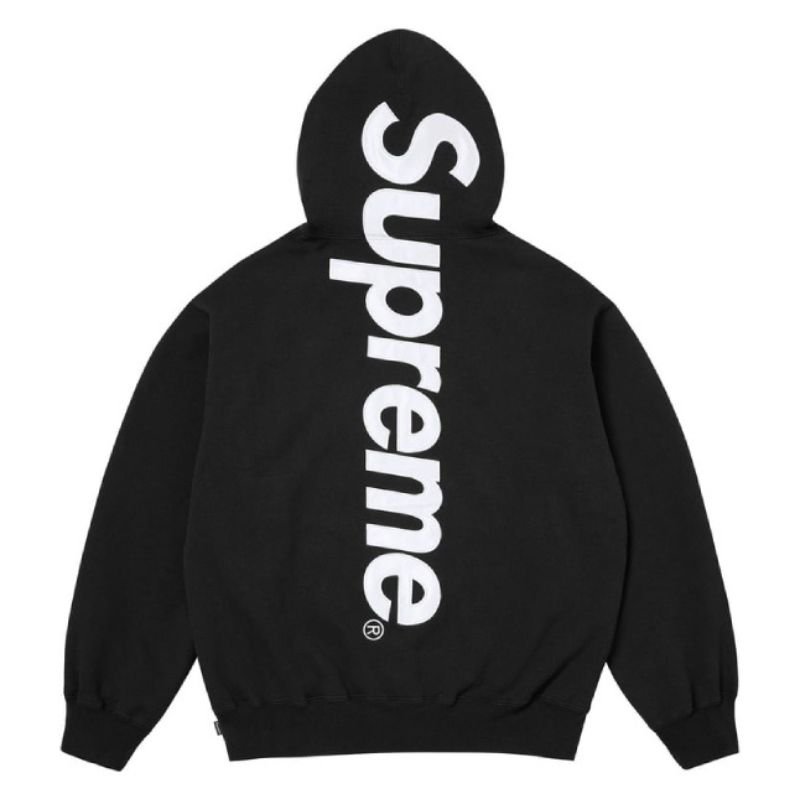 Supreme-Applique-Hoodie-Black Supreme Applique Hoodie - Image 1