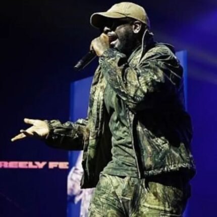 T-Pain Freely Fest 2026 camo track jacket, side view