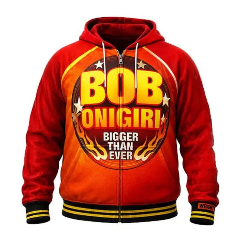 Tekken-8-BOB-ONIGIRI-Red-Hoodie Tekken 8 BOB ONIGIRI Red Hoodie - Image 1
