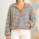 The Four Seasons Season 2 Tina Fey V-Neck Striped Hoodie