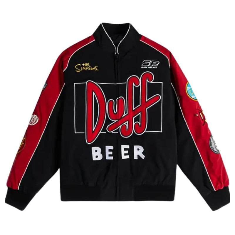 The-Simpsons-x-Shoe-Palace-Duff-Man-Racing-Jacket The Simpsons x Shoe Palace Duff Man Racing Jacket - Image 1