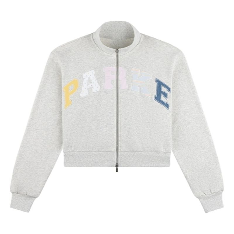 Unisex-Grey-Zip-Parke-2026-Birthday-Mockneck-Patchwork-Jacket Parke Birthday Drop 2026 Patchwork Mockneck Jacket - Image 1