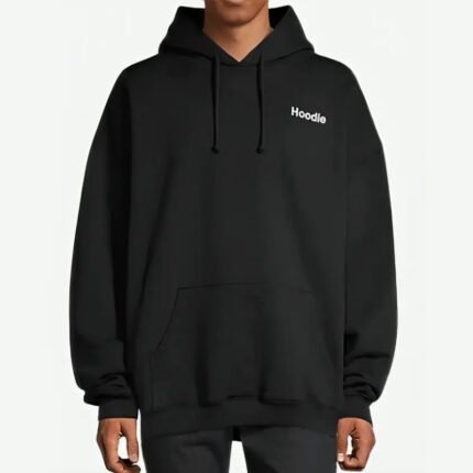 Black Vetements Definition Hoodie front with kangaroo pocket