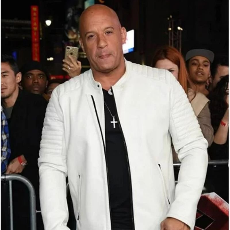 Vin-Diesel-Fast-7-White-Leather-Biker-Jacket Vin Diesel Fast 7 White Leather Biker Jacket - Image 1