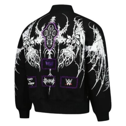 Black Rhea Ripley bomber jacket back view