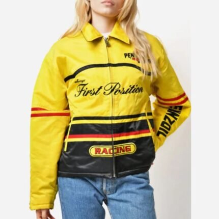 Your Fault London Asha Banks Pennzoil racing jacket, front view.
