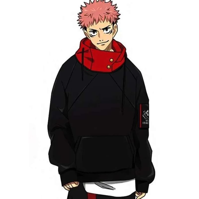 Yuji-Itadori-Anime-Jujutsu-Kaisen-Black-Costume-Hoodie Yuji Itadori Jujutsu Kaisen Hoodie - Image 1