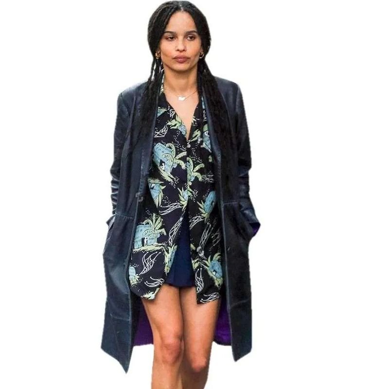 Zoƫ-Kravitz-Black-Leather-Coat-in-Tv-Series-High-Fidelity Zoe Kravitz High Fidelity Leather Coat - Image 1