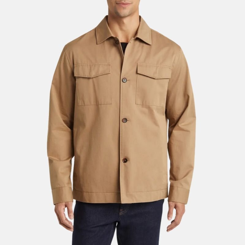 cotton-beige-jacket-mens Men's Beige Cotton Jacket - Image 1