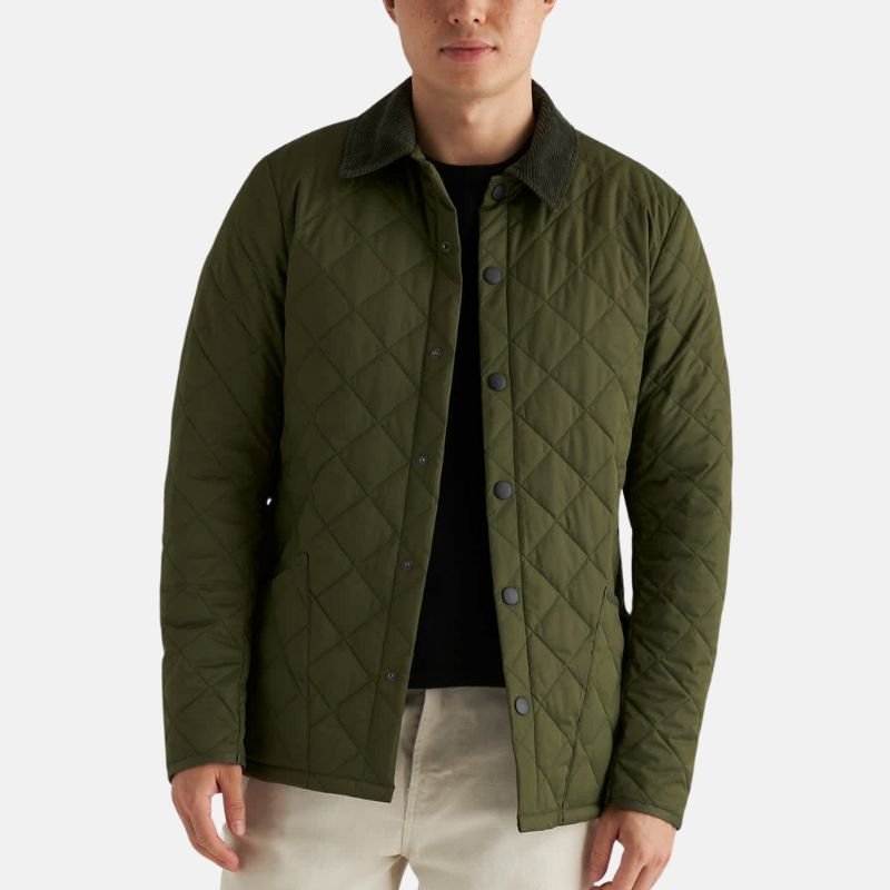 cotton-green-down-jacket-mens Men’s Cotton Green Down Jacket - Image 1