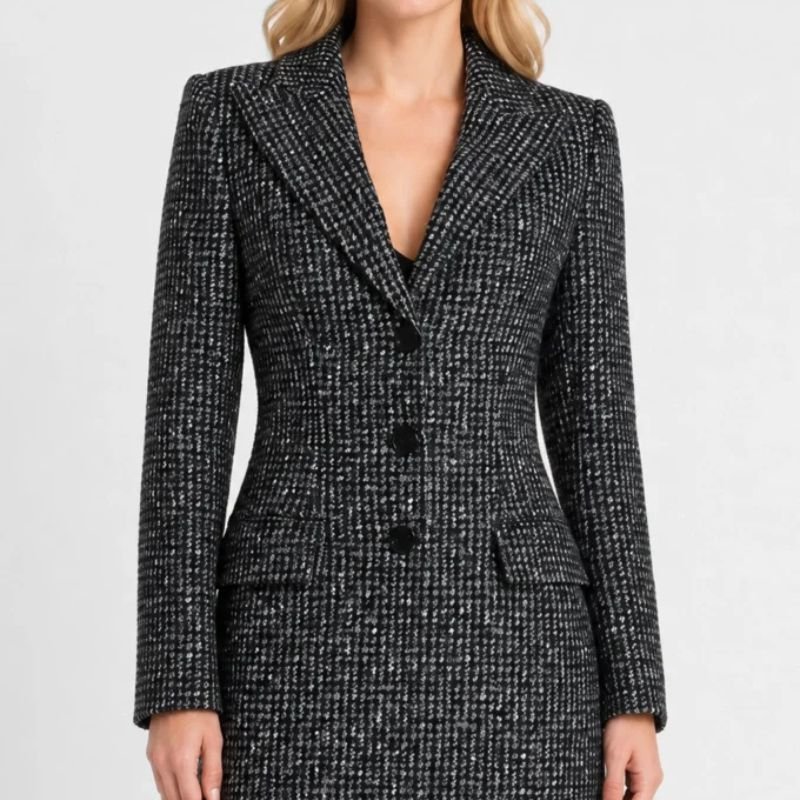 fool-me-once-maya-houndstooth-black-coat Fool Me Once Maya Houndstooth Coat - Image 1