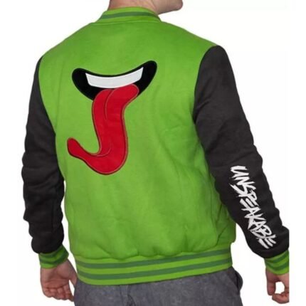 Green and Black Unspeakable Varsity Jacket Back View