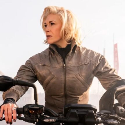 Hannah Waddingham Ride or Die Judith Brown Leather Jacket