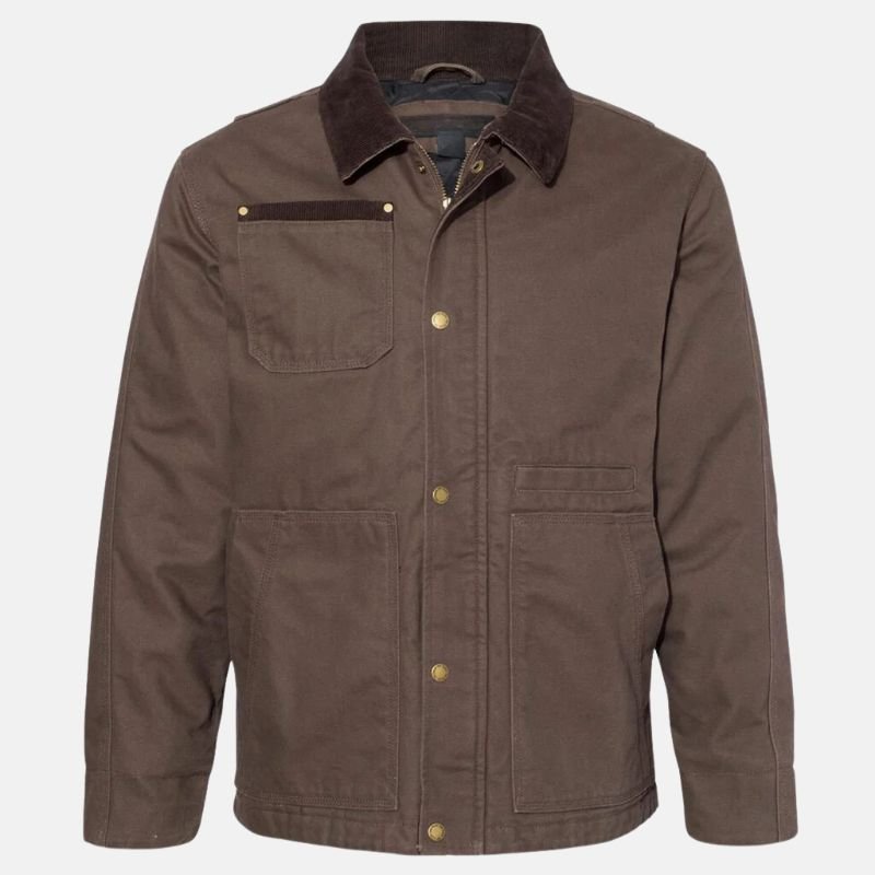 mens-cotton-brown-jacket Men's Brown Cotton Jacket - Image 1