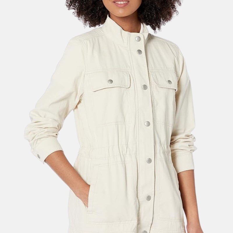 womens-off-white-shirt-style-cotton-jacket-01 Women’s Off-White Shirt Style Cotton Jacket - Image 1