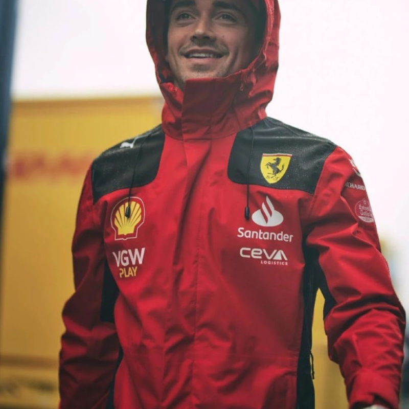 Belgian-Grand-Prix-Charles-Leclerc-Red-Jacket Charles Leclerc Ferrari F1 Jacket - Image 1