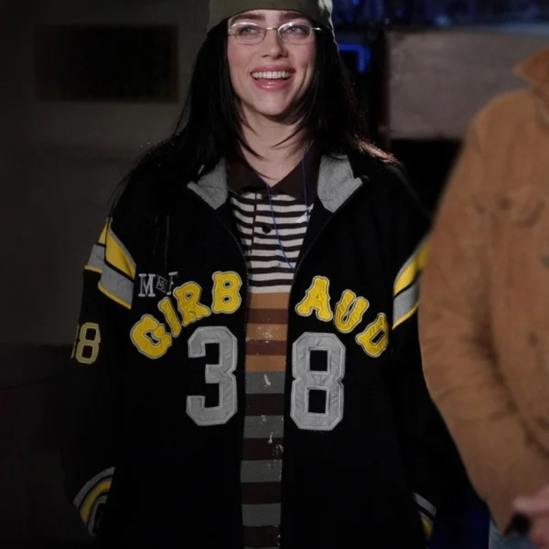 Billie-Eilish-SNL-Season-50-Black-Jacket SNL Season 50 Billie Eilish Black Jacket - Image 1