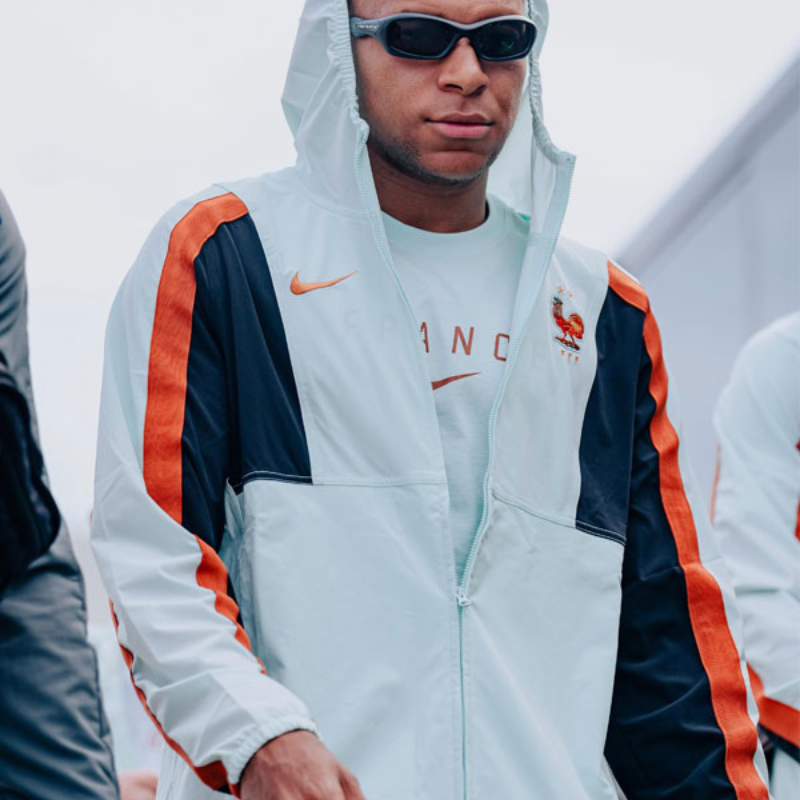 FIFA-World-Cup-2026-France-National-Football-Team-Kylian-Mbappe-Mint-Energy-Hooded-Jacket Kylian Mbappé France National Team Energy Jacket - Image 1