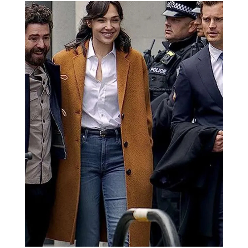 Gal-Gadot-Heart-of-Stone-2023-Wool-Coat Gal Gadot Heart of Stone 2023 Brown Coat - Image 1